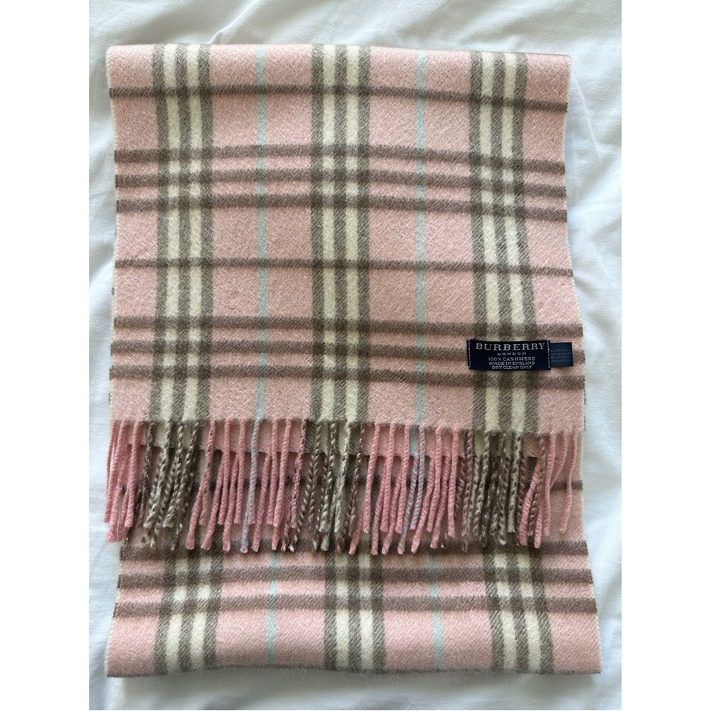 Authentic Burberry Pink Nova Check 100% Cashmere Scarf